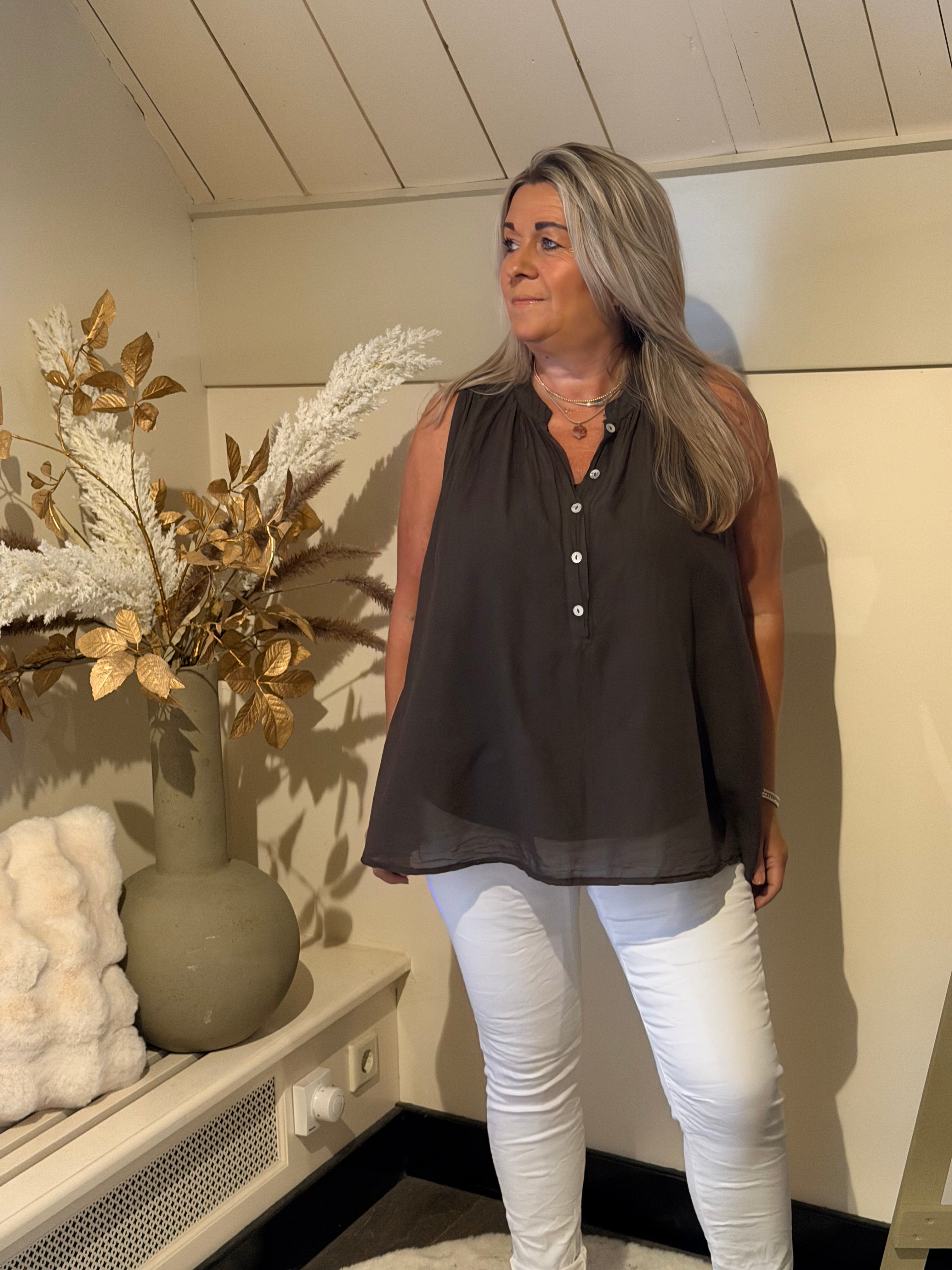 Cotton blouse Milan chocolate