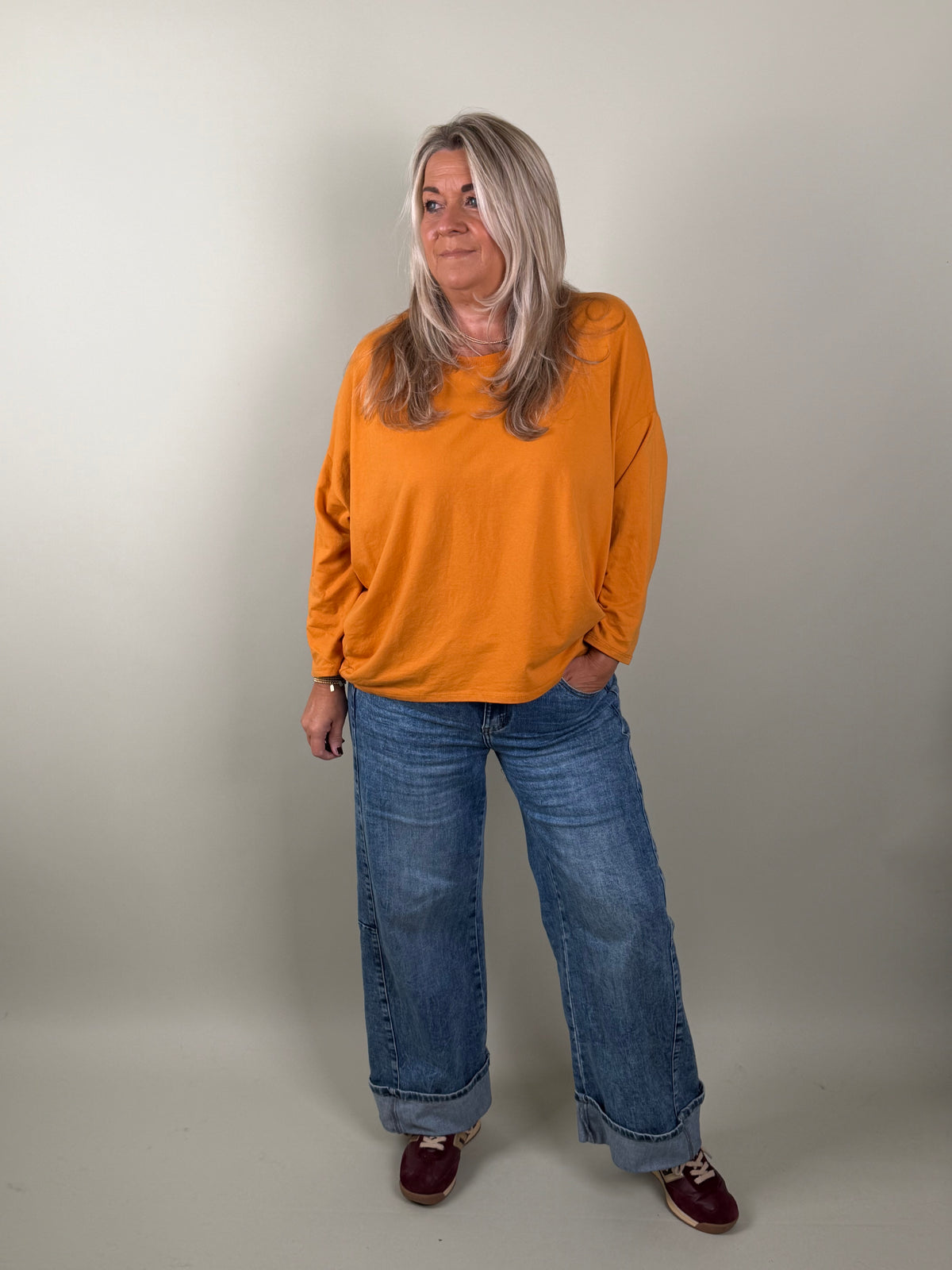 Sweater model  Napels oranje