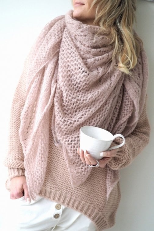 BYPIAS DREAMY MOHAIR SCARF LIGHT PINK