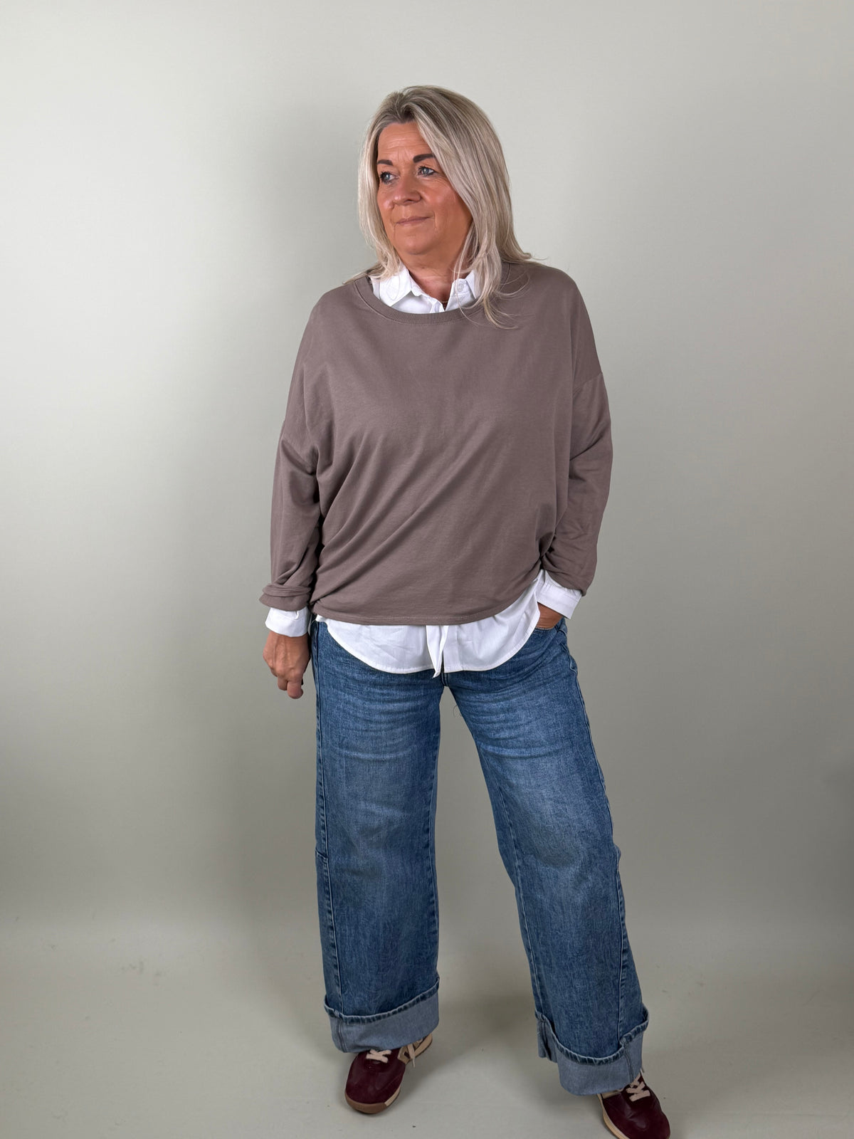 Sweater model  Napels taupe