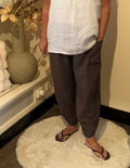 Linnen broek model pisa chocolade