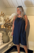 Linnen zomerjurk model anna-bel navy