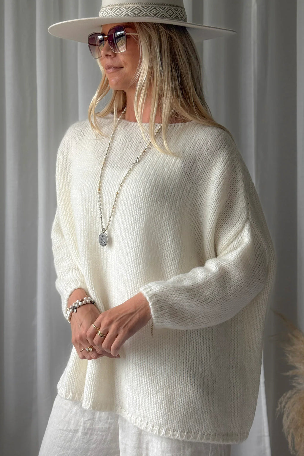 Bypias bohemiana comfy trui Lise off white