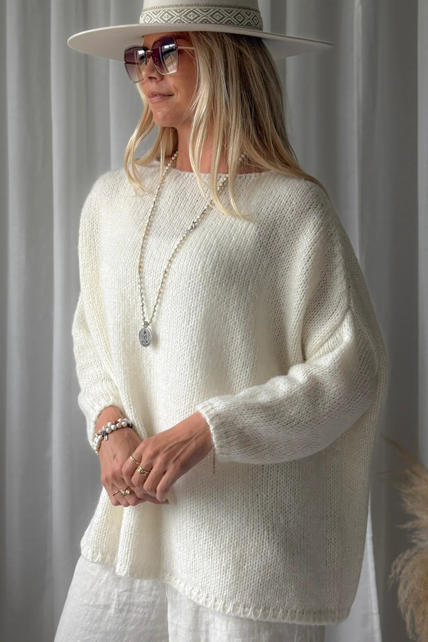 Bypias bohemiana comfy trui Lise off white