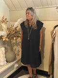 Linnen jurk model pom Navy