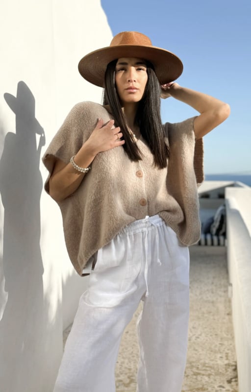 BYPIAS , BOHEMIANA  VEST ALBA BEIGE