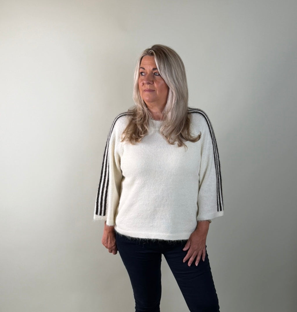 Trui stripe off white