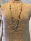 BOHO KETTING HEART 6 MM MIX JASPER