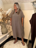Cotton dress model Veneto Taupe