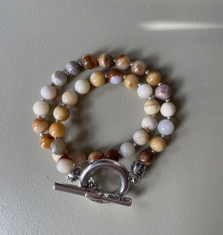 Blow Bijoux Bracelet Nude Double Rang  Naturel /Jasper