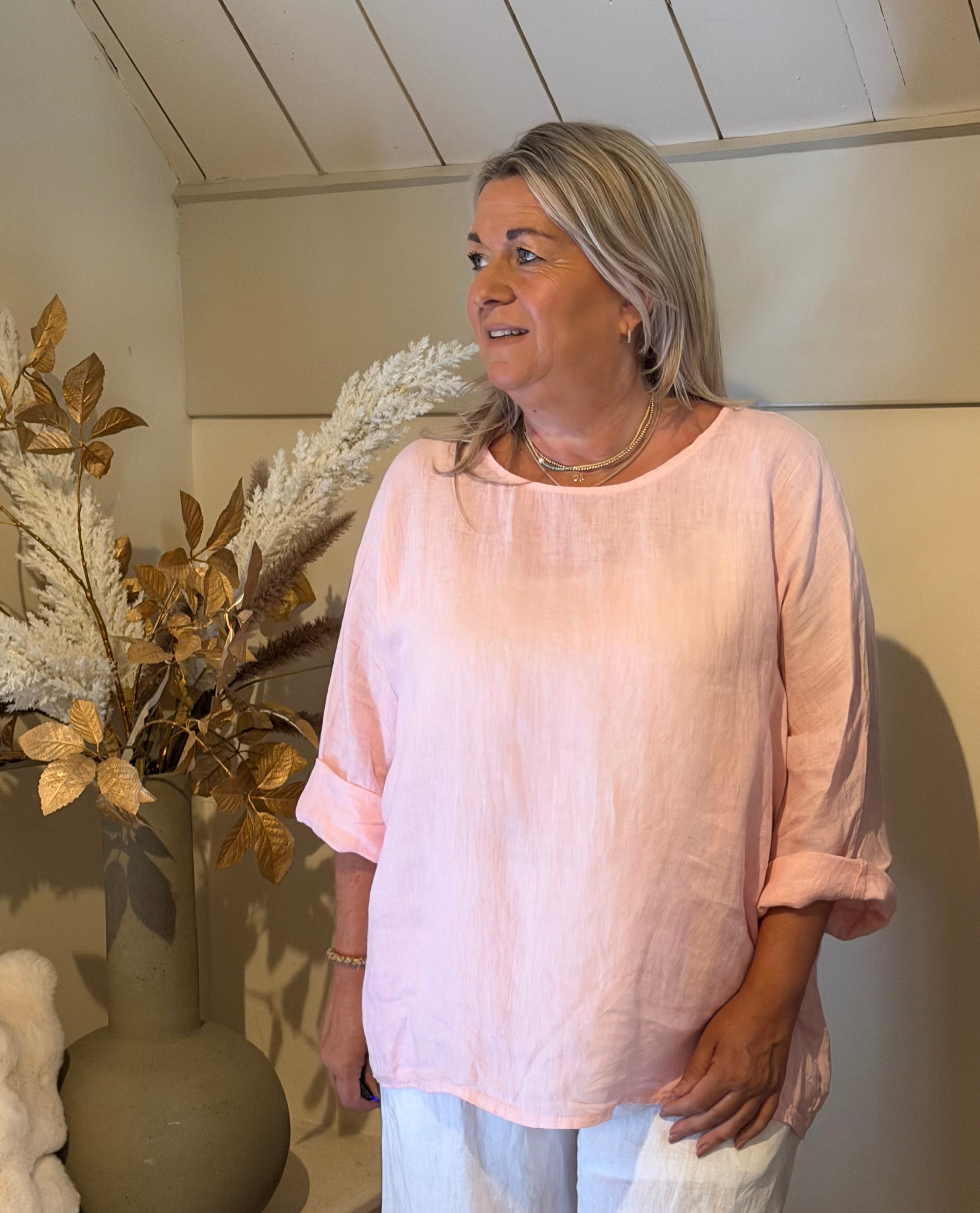 Linnen blouse athene baby pink