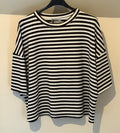 Top Lia streep choco off white