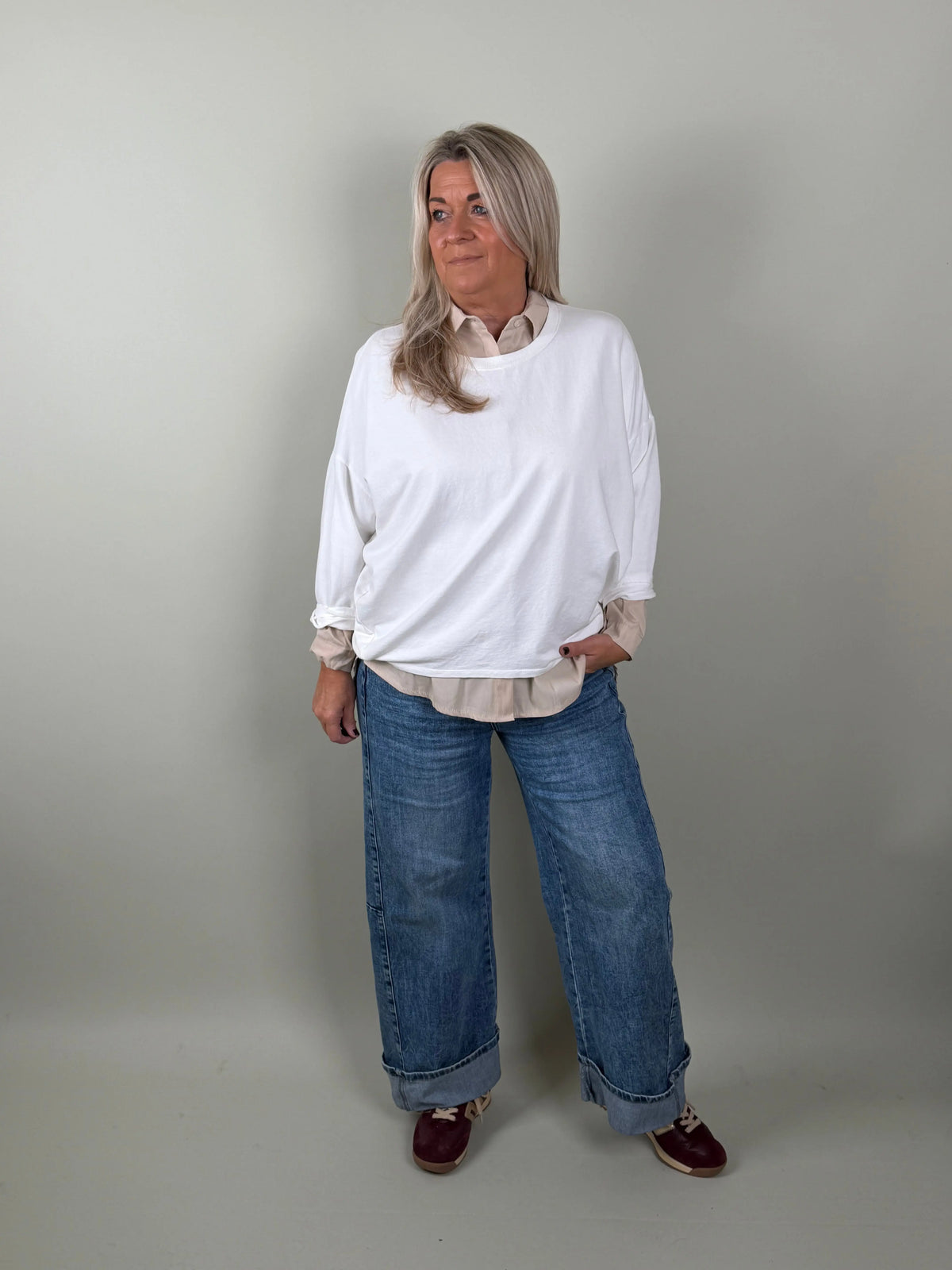 Sweater model  Napels wit