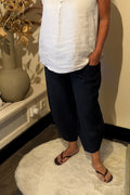 Linnen broek model pisa navy
