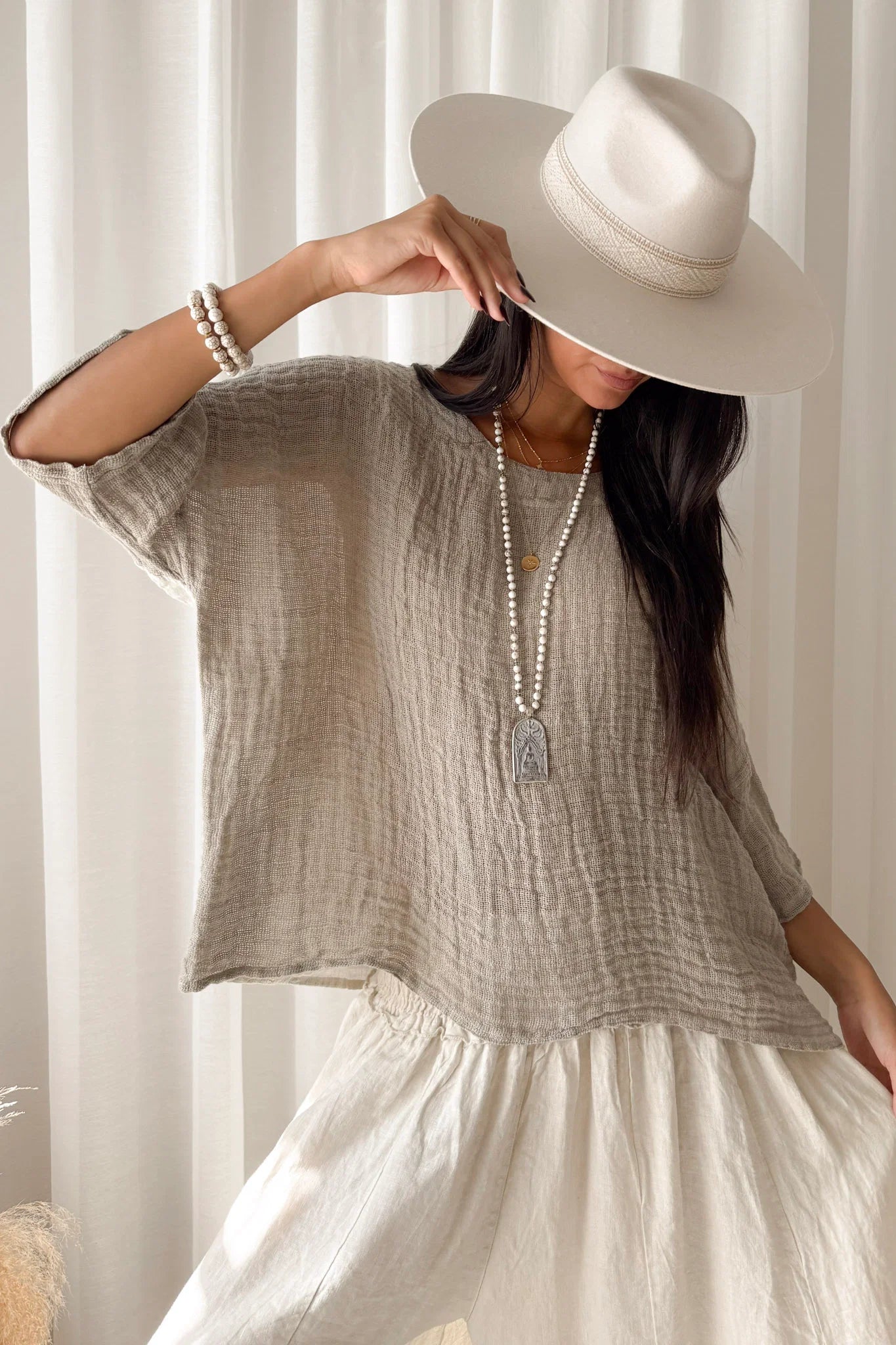 Bypias bohemiana Calize blouse sand