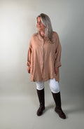 Linnen blouse oversized model Bari camel