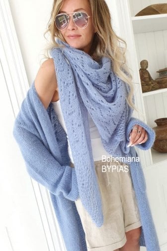 BYPIAS DREAMY MOHAIR SCARF, BLUE DREAMS