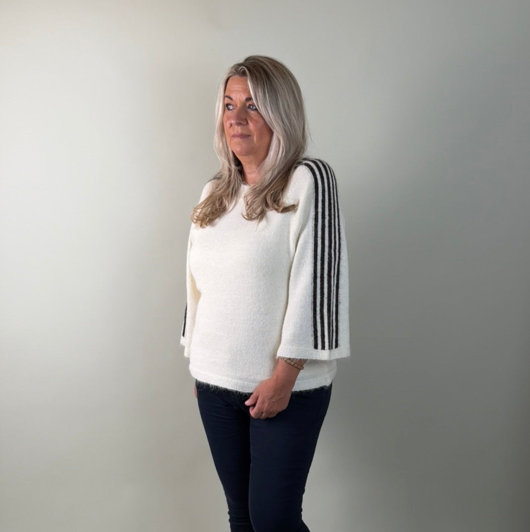 Trui stripe off white