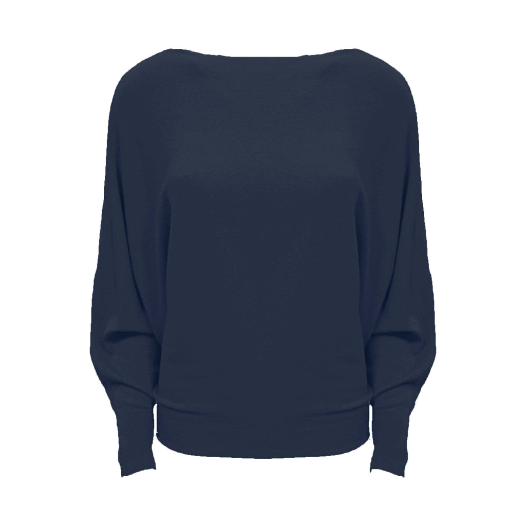 fijngebreide trui Batwing navy Classic Beauty & Fashion
