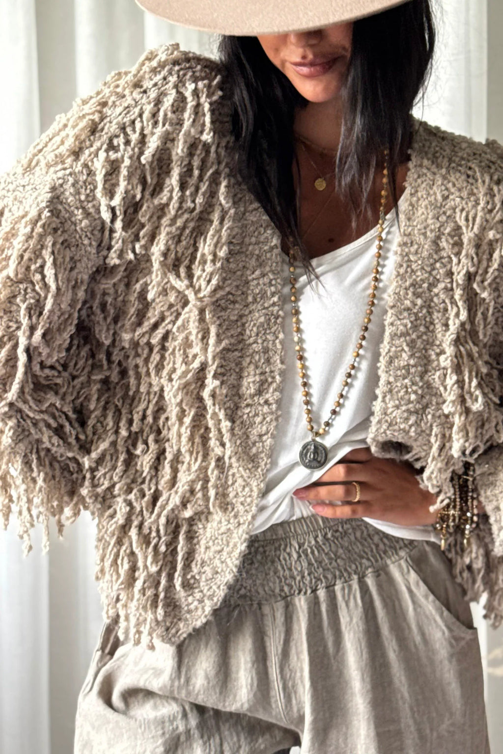 Bypias Coachella cardigan beige Classic Beauty & Fashion