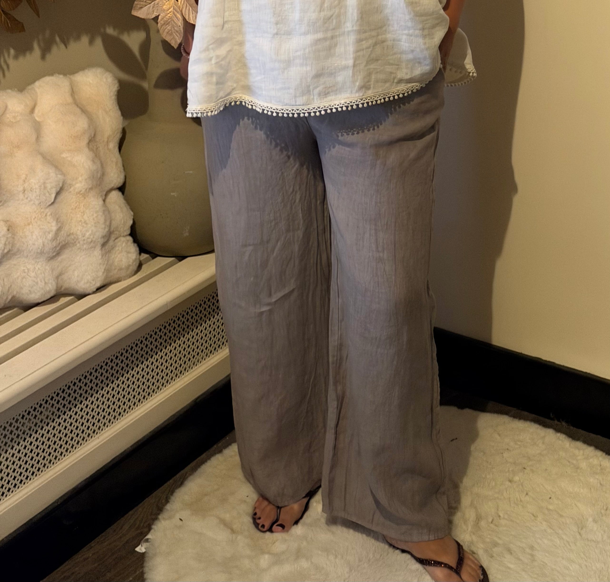 linen trousers alba taupe