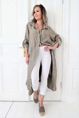 BYPIAS BAMBOO LEGGINGS MIDI WHITE