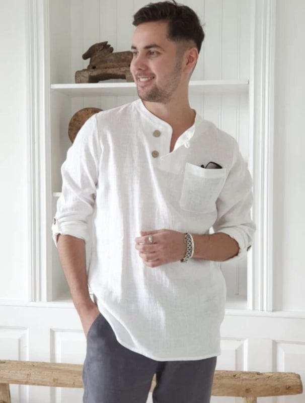 BYPIAS Jones Linen shirt White