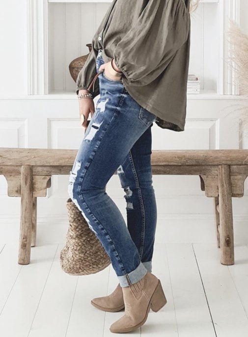 BYPIAS Perfect Jeans, Ripped Jeans, Blue Wash