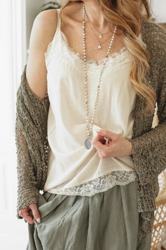 BYPIAS BOHEMIANA NICOLE TOP, BEIGE