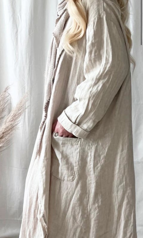 BYPIAS BOHEMIANA  ANISTON LINEN COAT SAND