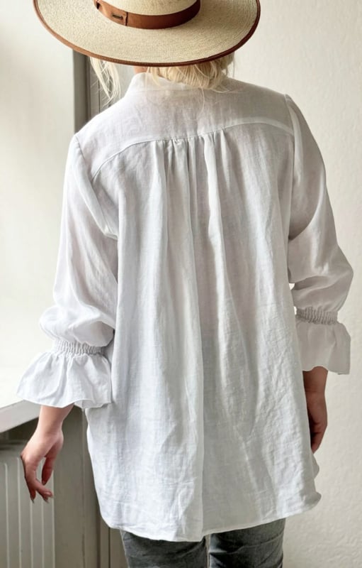 BYPIAS  ELLITIA LINNEN BLOUSE WHITE