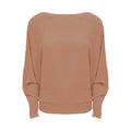 fijngebreide trui Batwing camel
