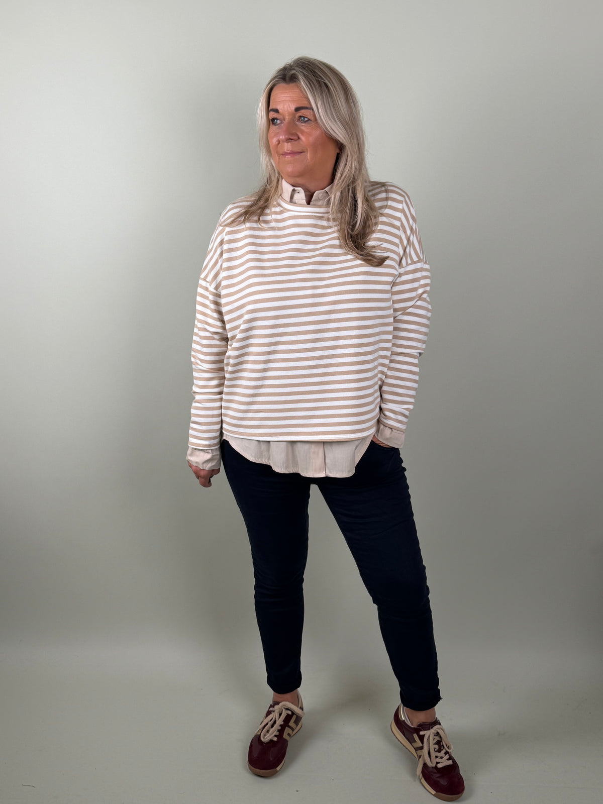 Stripe Shirt Belle beige off white