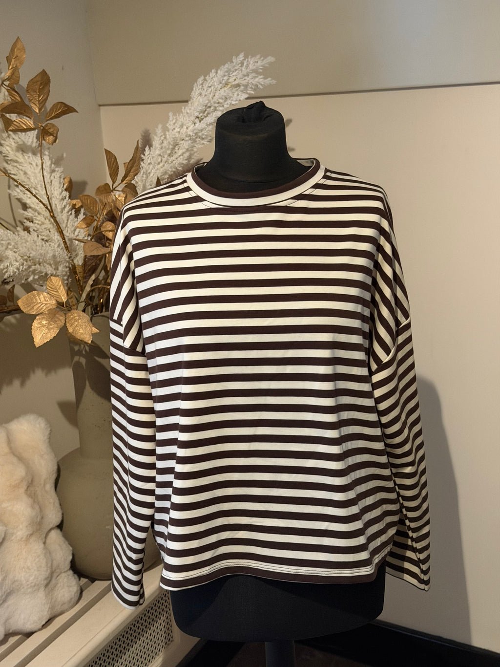 Stripe Shirt Belle bruin/off white classic-beauty-&-fashion