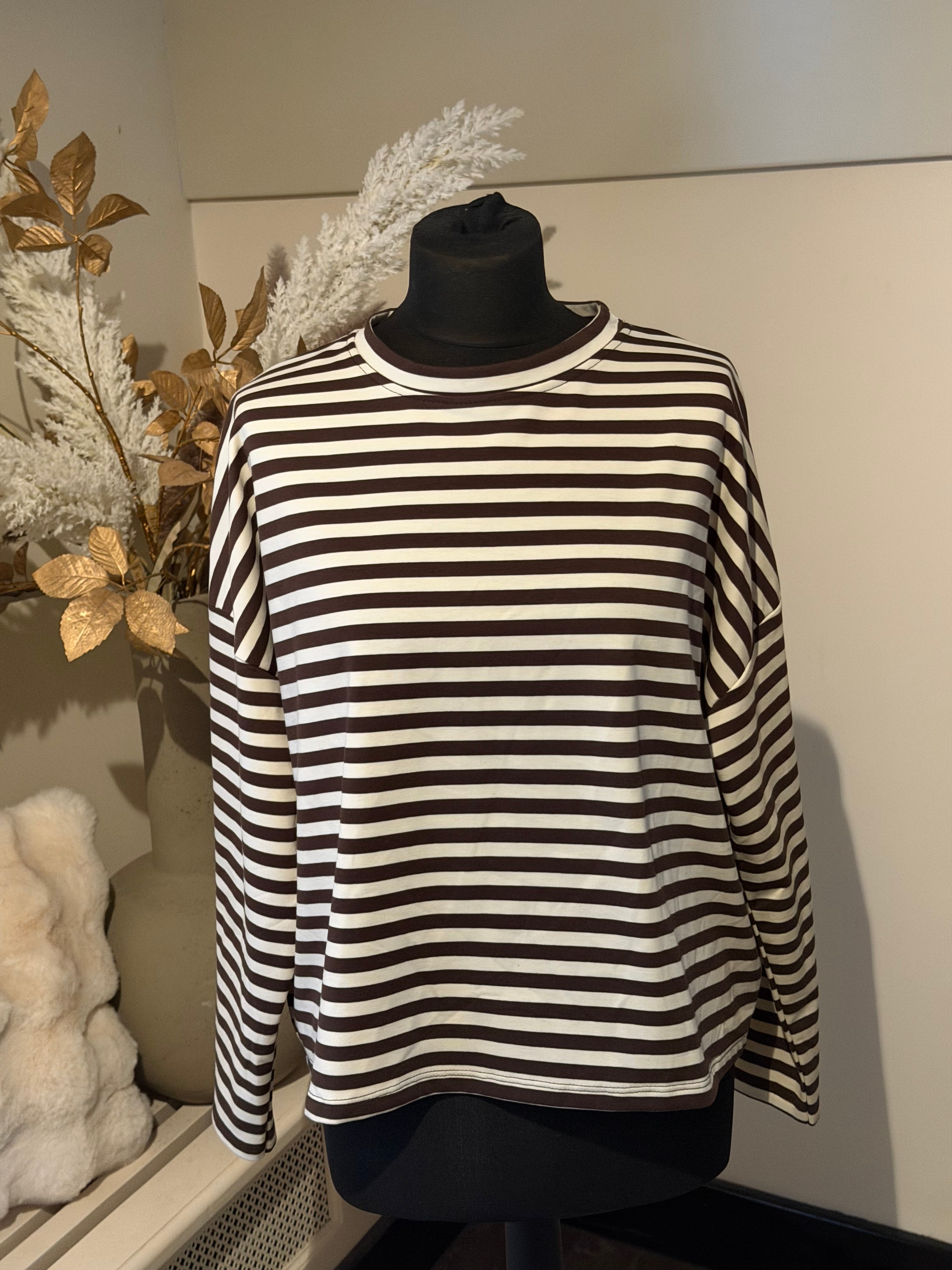 Stripe Shirt Belle bruin/off white