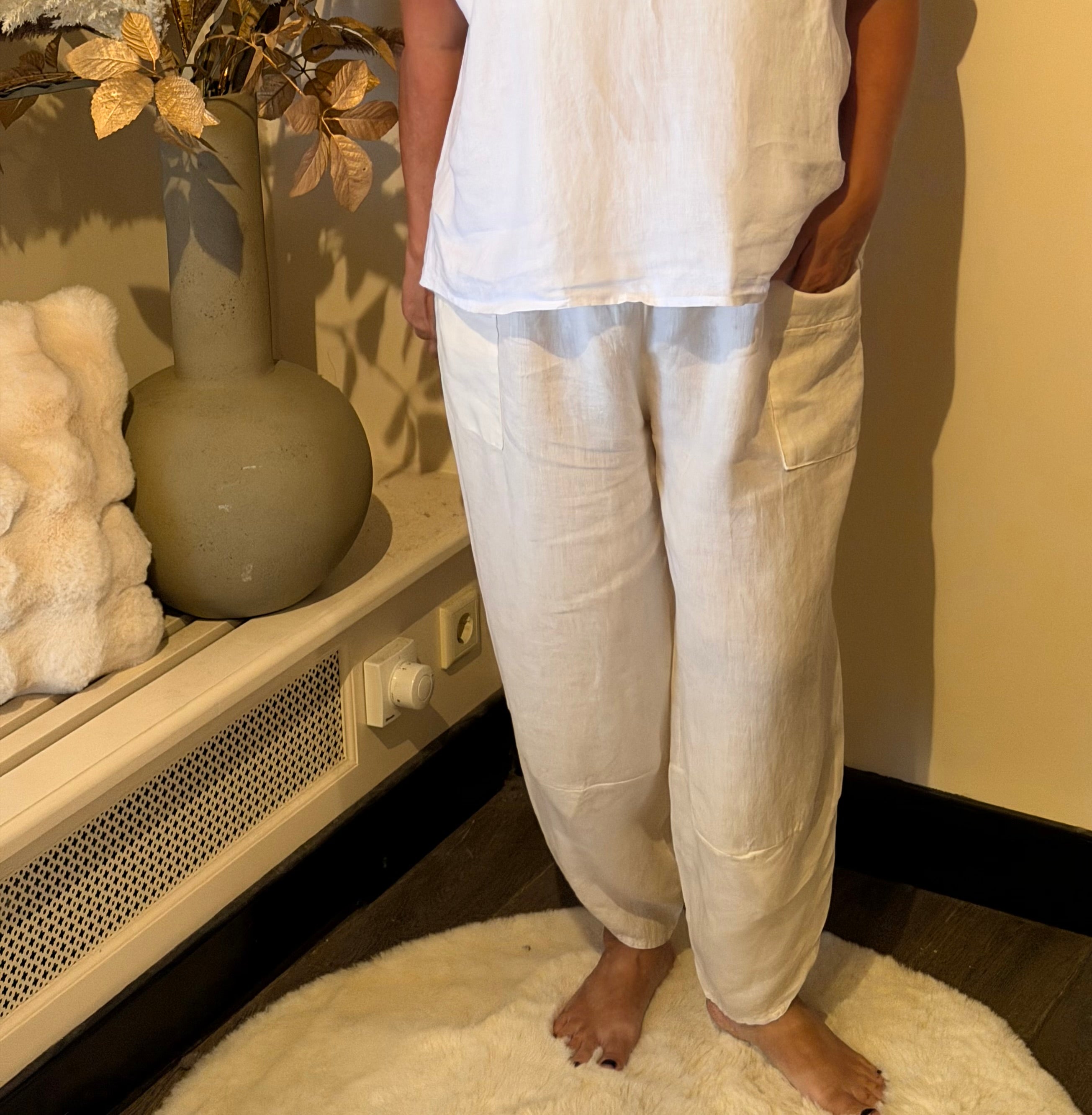 Linen trousers Pisa model navy