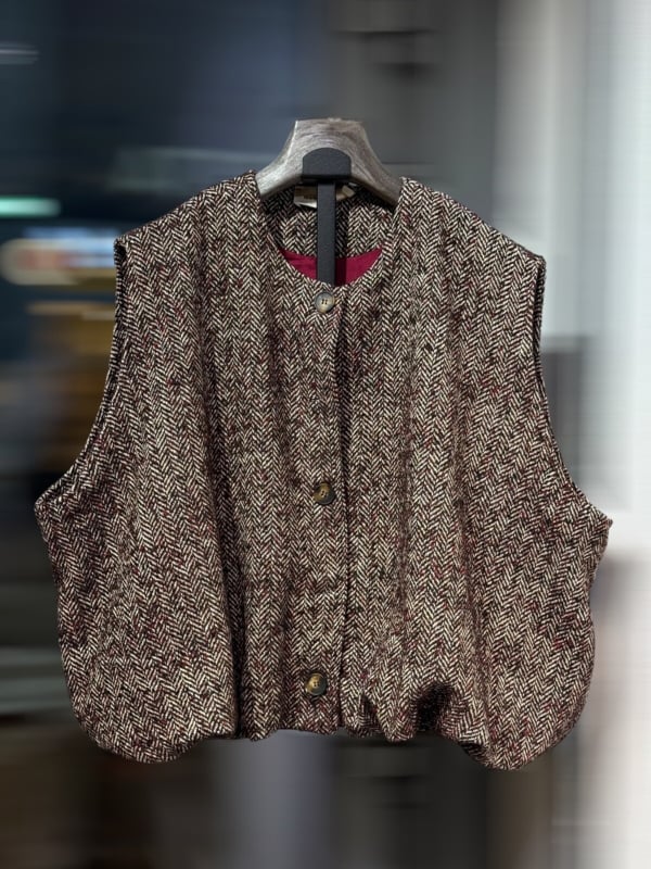 GILET VESTJE  ZARA BURGUNDY BALLOON STYLE