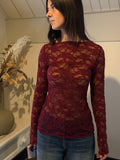 Stretchy Lace top Bordeaux
