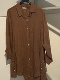 Linen blouse oversized model Bari apricot