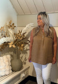 Linnen top model saar camel