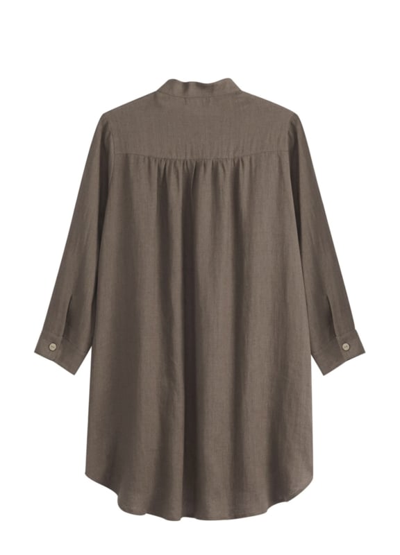BYPIAS  LINNEN BLOUSE MILLIE COFFEE
