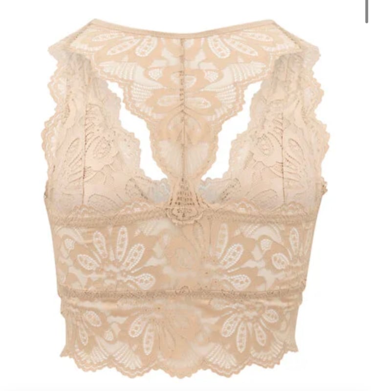 Bralette aus Spitze in Taupe