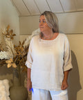 Linnen blouse athene beige