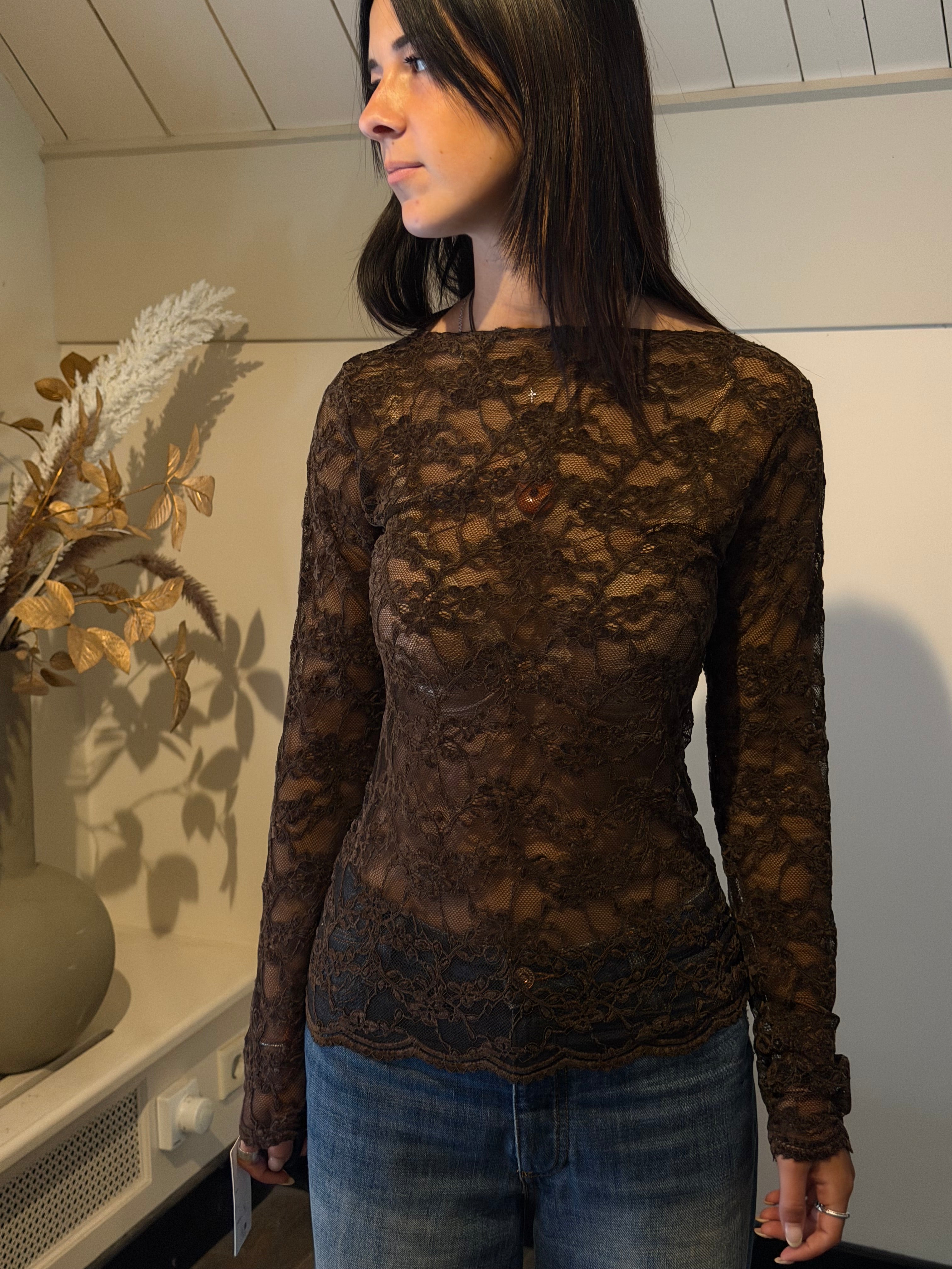 Stretchy Lace top Toffee