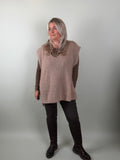 Fijngebreide Spencer trui model Puk Beige
