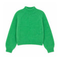 TWNS HINA long-sleeve flared solid mock-neck sweater grass green