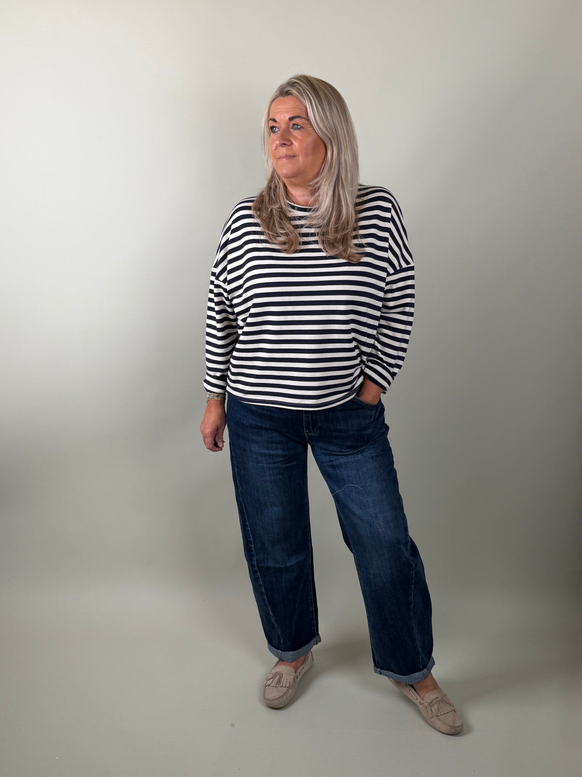Jeans broek model rosa navy Classic Beauty & Fashion
