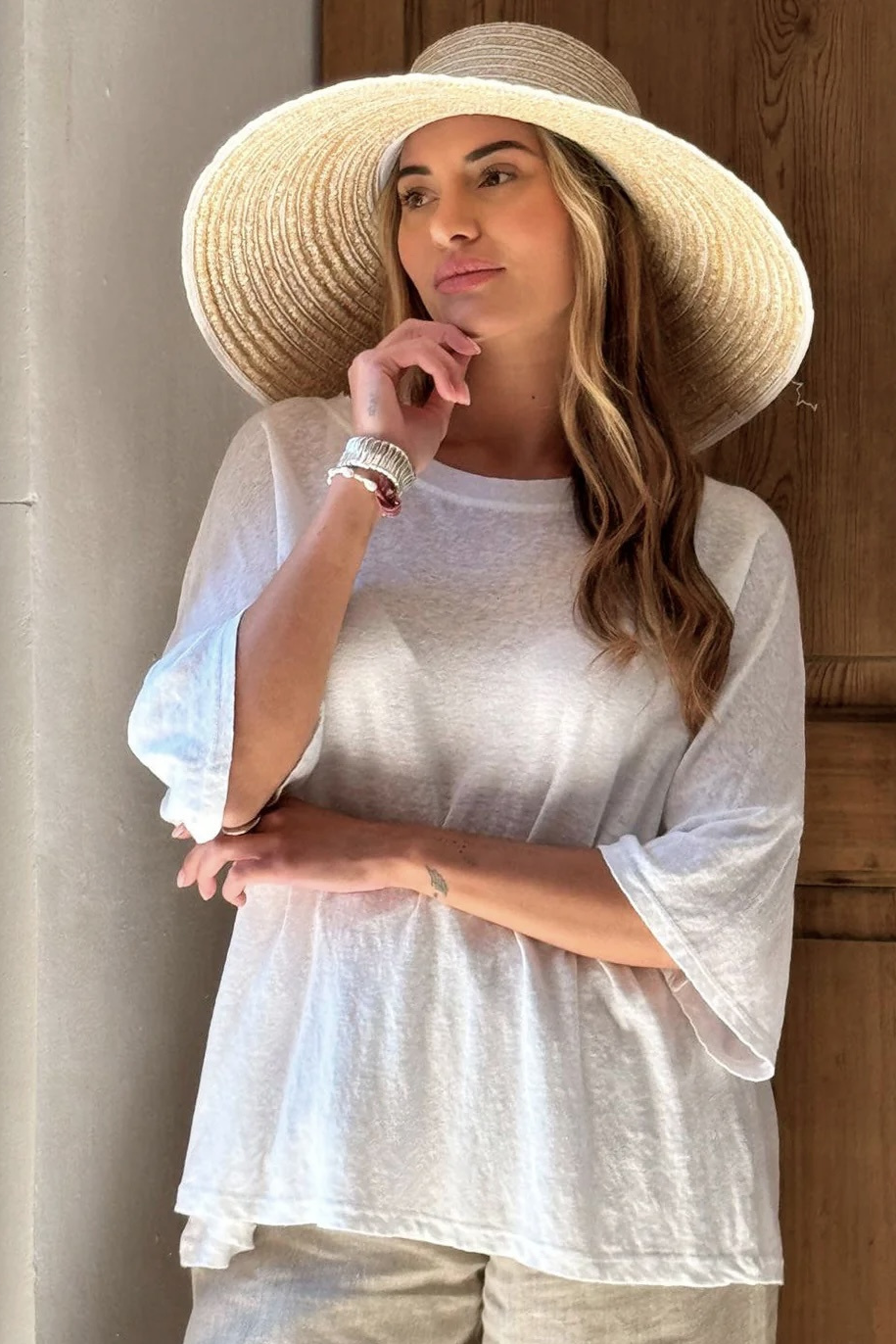 BYPIAS BOHEMIANA LINNEN T-SHIRT WHITE