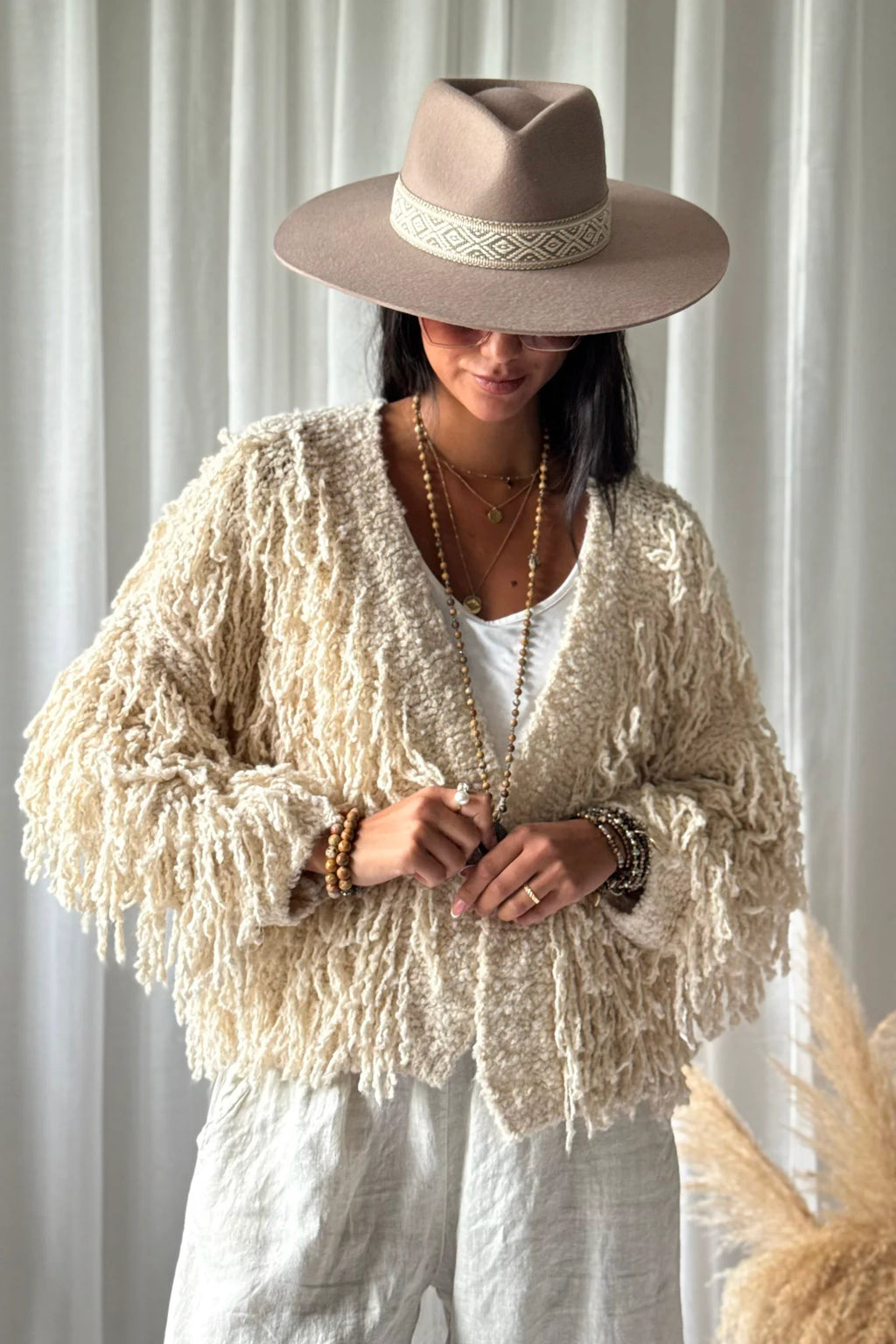 Bypias Coachella cardigan off white Classic Beauty & Fashion