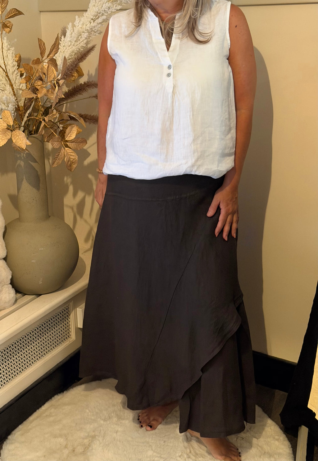 linnen rok puglia chocolade